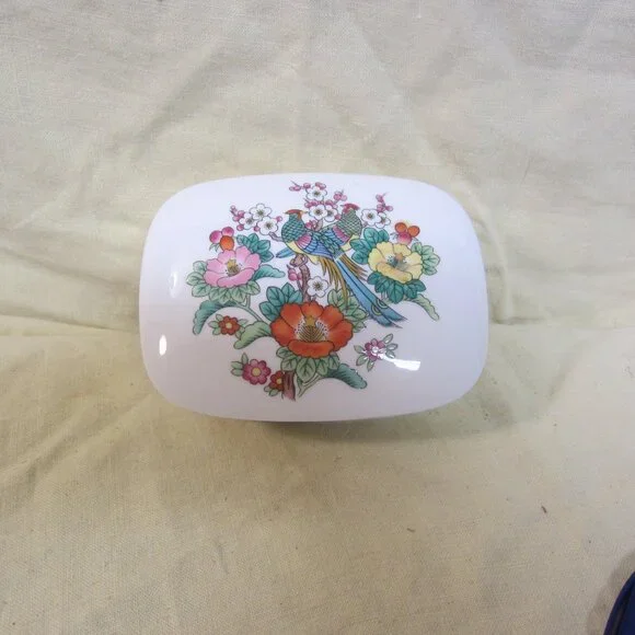 VTG MIKASA KUTANI BIRD TRINKET BOX W/LID PORCELAIN - Picture 2 of 7